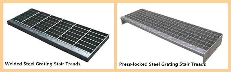 Welded & Press-locked Steel Grating Stair Treads